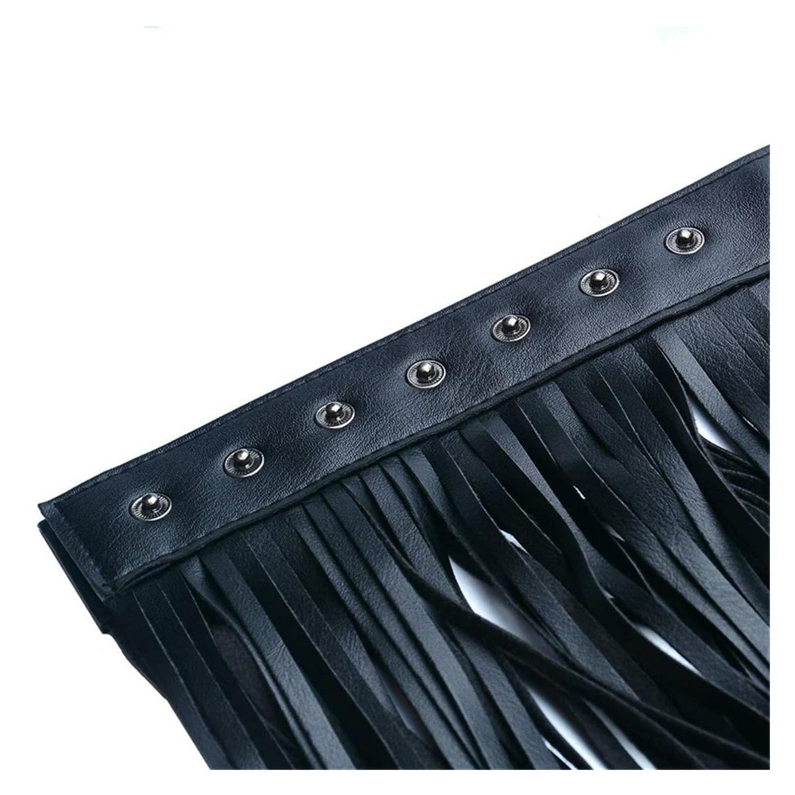 Falda de cuero con borlas for mujer Cinturones vestir flecos largos PU ajustados verano