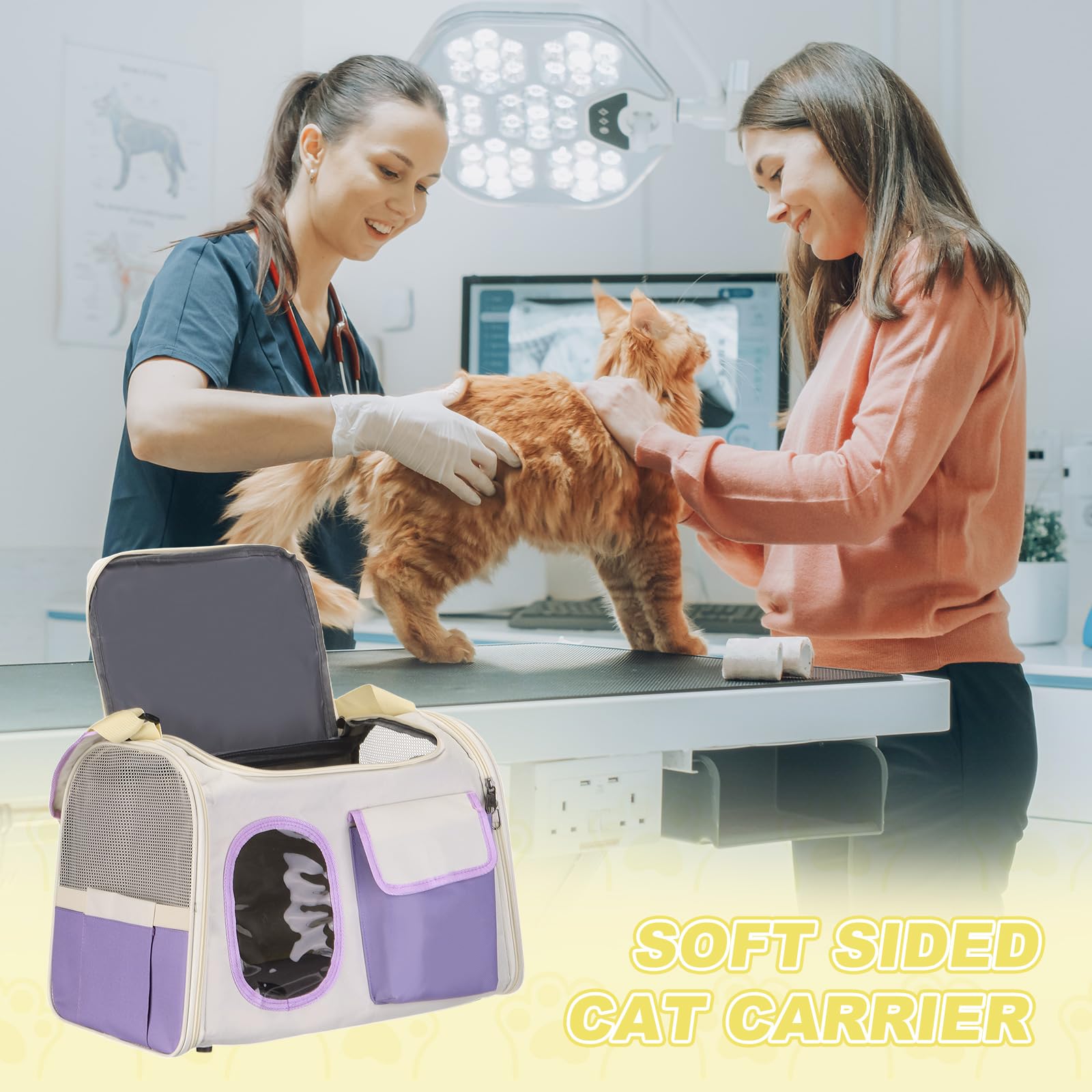QUARKZMAN Transportador para Gatos para Mascotas Correa De Hombro Ajustable Bolsa De Transporte para Perros Y Gatos Transpirable Bolsa De Viaje para Mascotas (Púrpura)