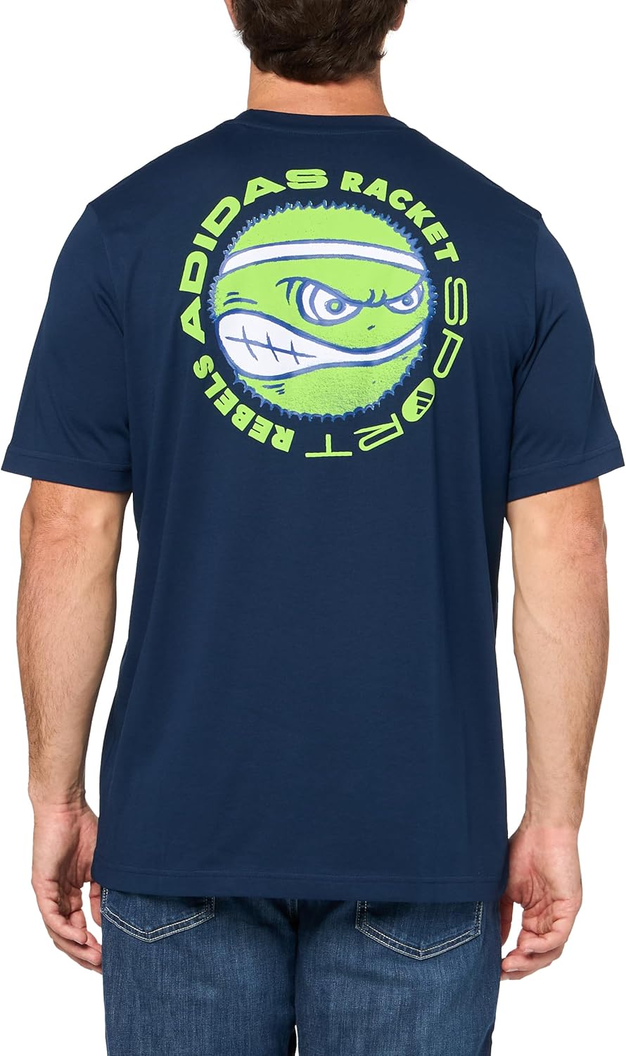 Adidas Mens Racket Sport Rebels Graphic T-Shirt - Image 3