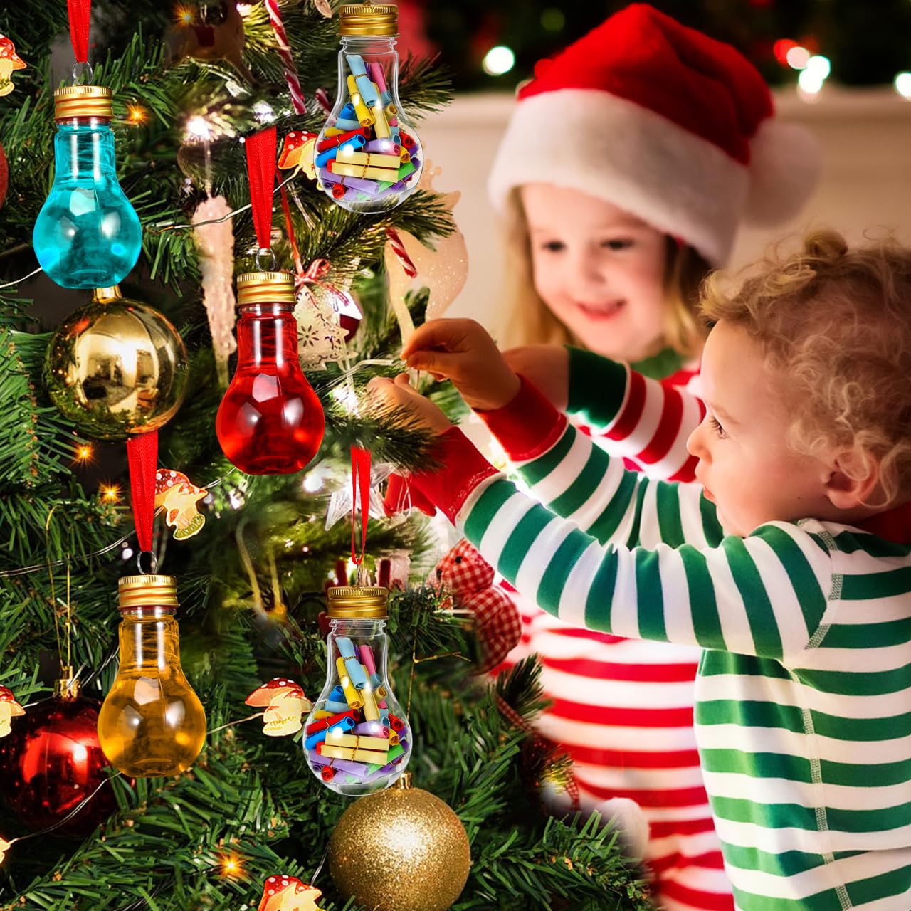 BESTOYARD 25 Stück Weihnachtskugeln zum Aufhängen, Durchsichtige, Befüllbare Schnapskugeln aus Kunststoff für Heimwerkerprojekte, Partys, Heimdekorationen, Weihnachtsbaum-hängedekorationen, 50 Ml