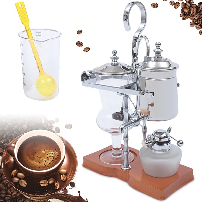 Cafetera Sifón de Vacío 5 Tazas con Calienta Tazas Plateada miniatura 3