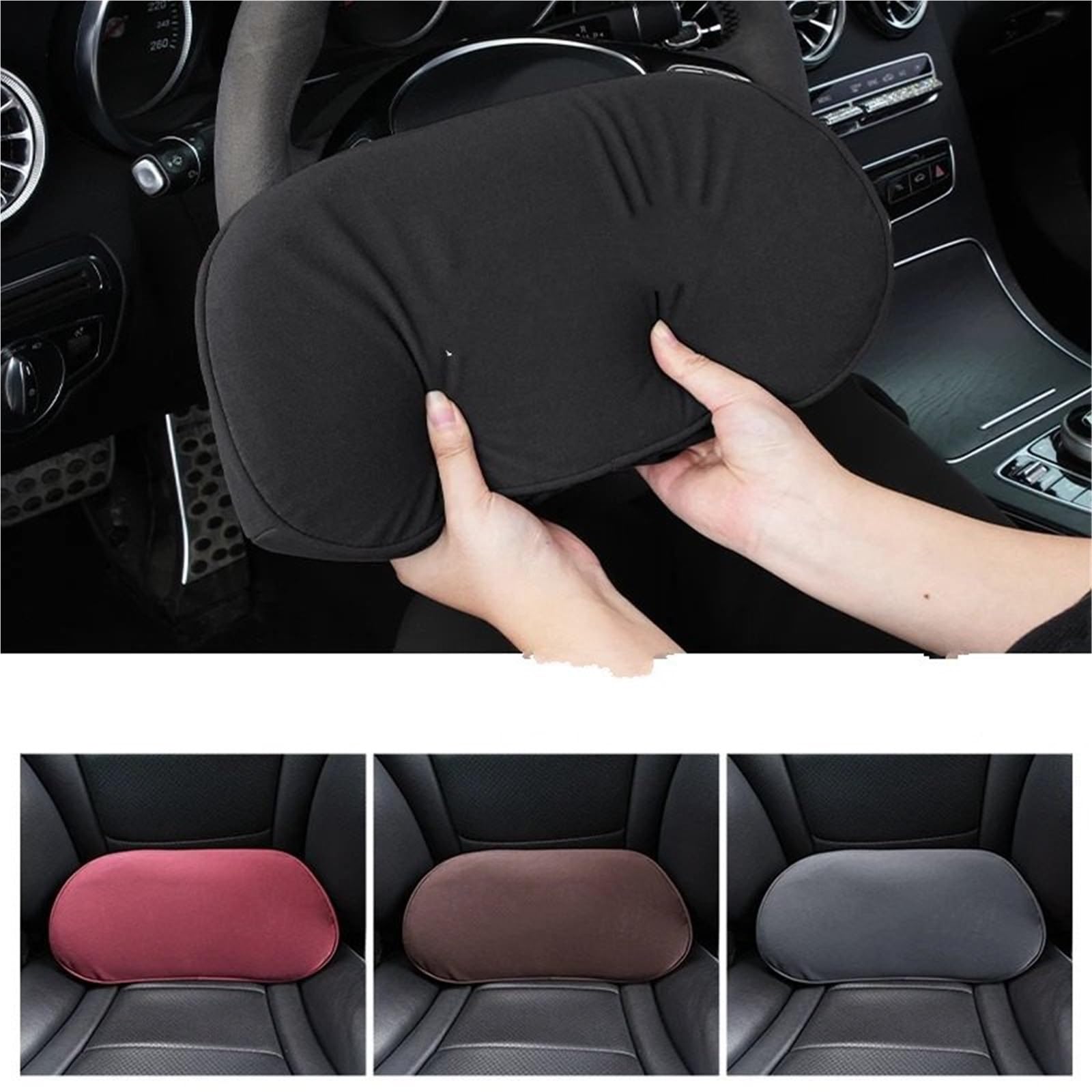 Cuscino Poggiatesta Auto Cuscino di supporto lombare per poggiatesta 'auto Comodo cuscino per la vita(Lumbar-grey-2PCS)