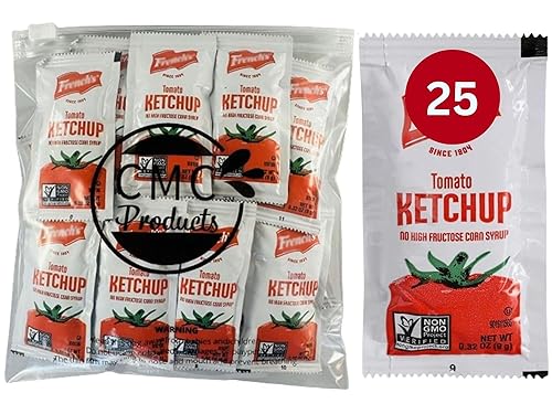 Juego de regalo: 25 paquetes de ketchup – en bolsa de sellado deslizante CMC Products Food Safe Slide Seal empaquetada por CMC Products con