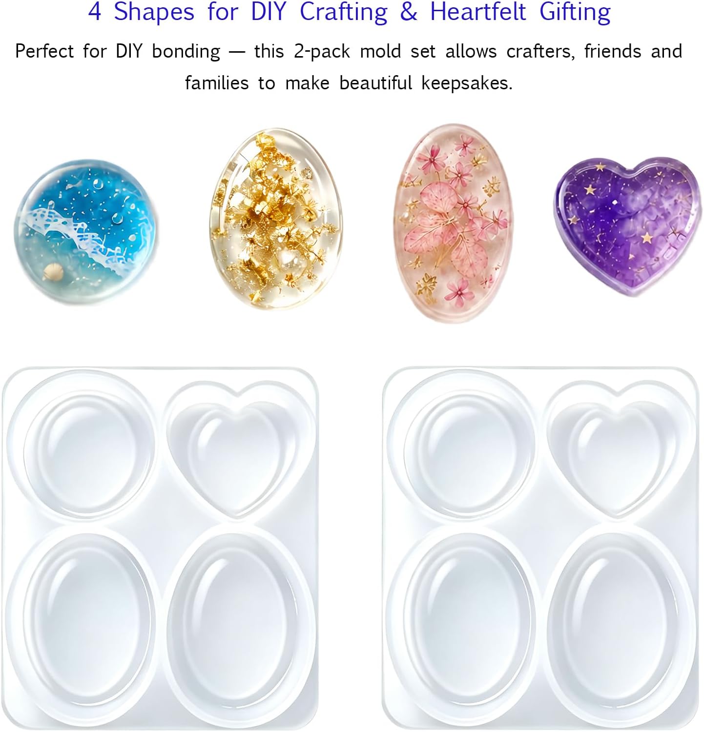 2PCS Thumb Worry Stone Silicone Molds Epoxy Resin Anxiety Relief