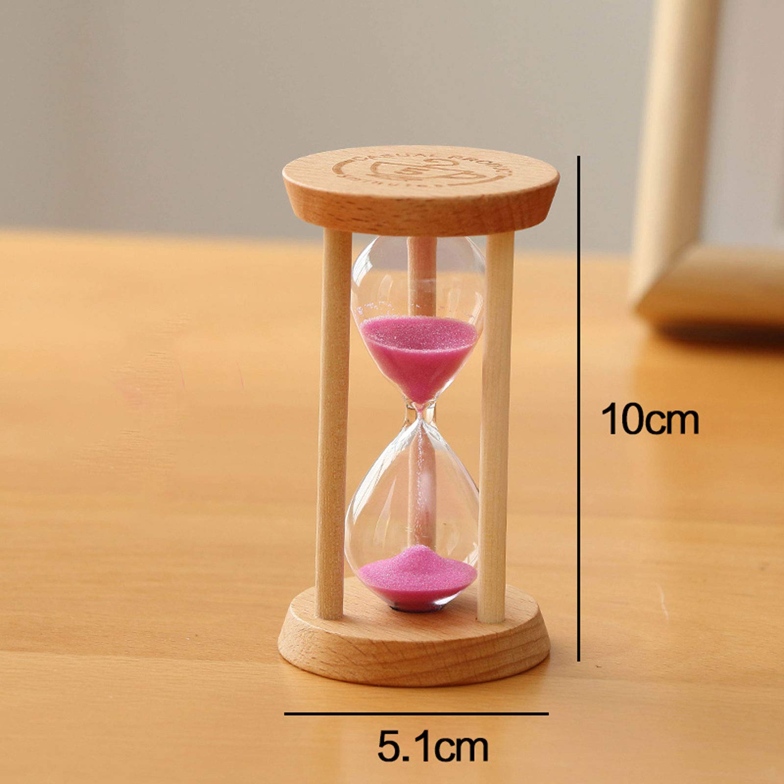 Clessidra vintage in metallo, clessidra con sabbia, timer in legno, 3/5/10/15/30 minuti, souvenir creativo, quadrato moderno (giallo, 5 minuti)