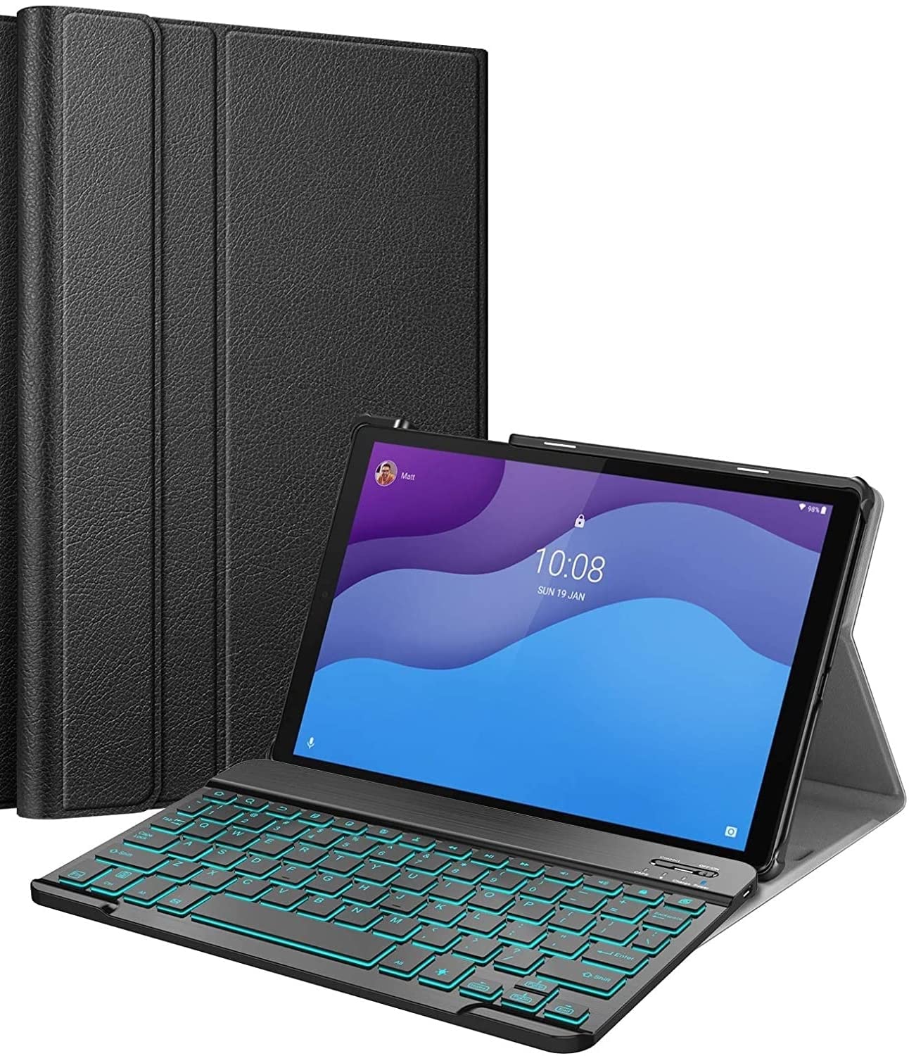 ProElite Keyboard case for Lenovo Tab M10 HD 2nd Gen TB-X306X / Smart Tab M10 HD 2nd Gen TB-X306F, Magnetic Detachable Wireless Bluetooth Keyboard Built-in 7-Colors Backlit, Black (B0B59BCSQG) Amazon Price History, Amazon Price Tracker
