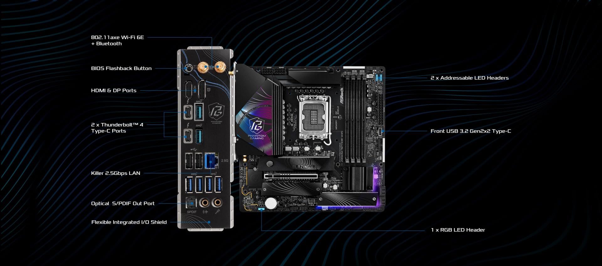 Amazon.com: ASRock Z890M Riptide WiFi 6E Phantom Gaming Intel Core