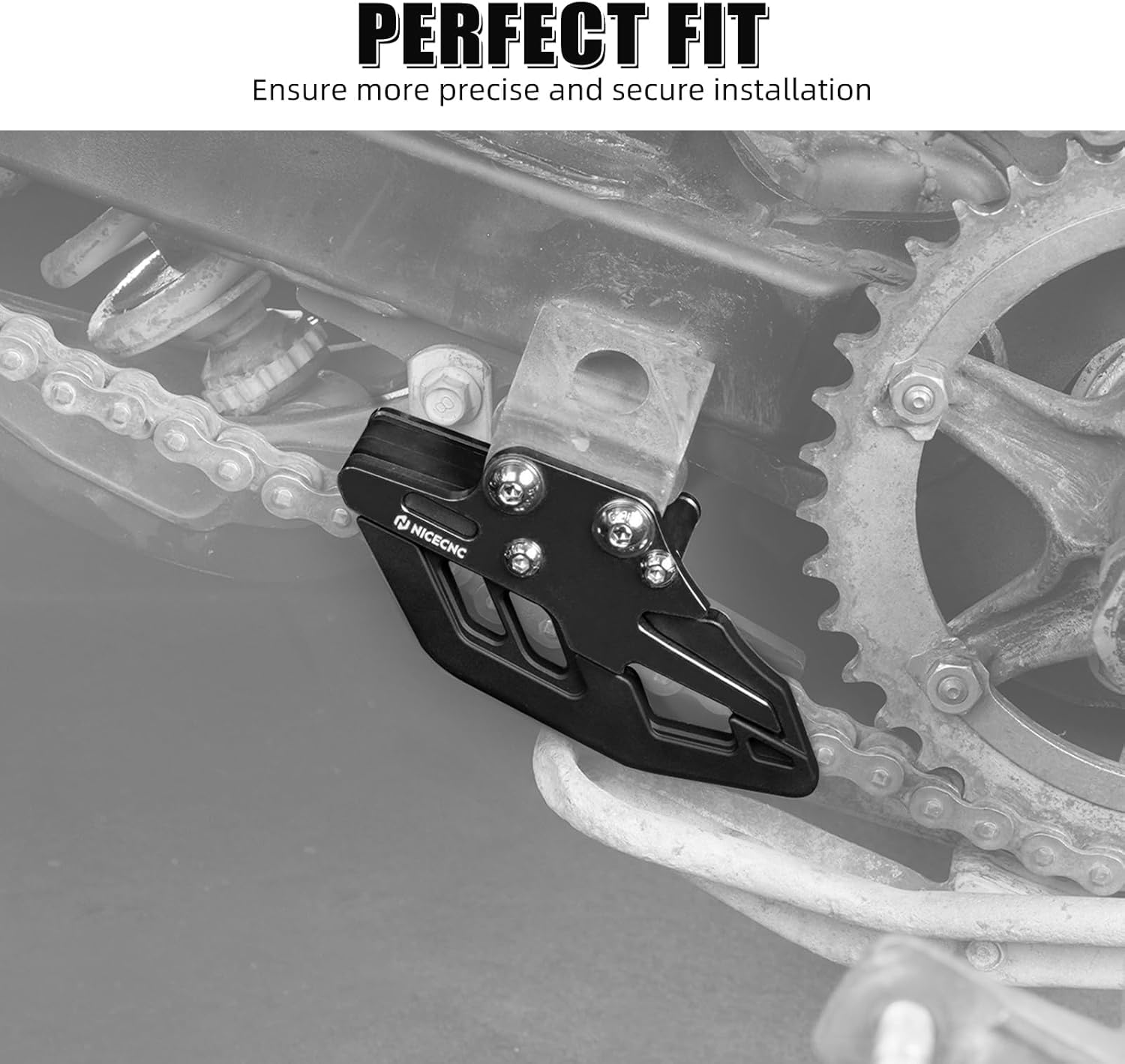 NICECNC Chain Guide Slider Compatible with Yamaha Banshee 350 1987-2006, Black