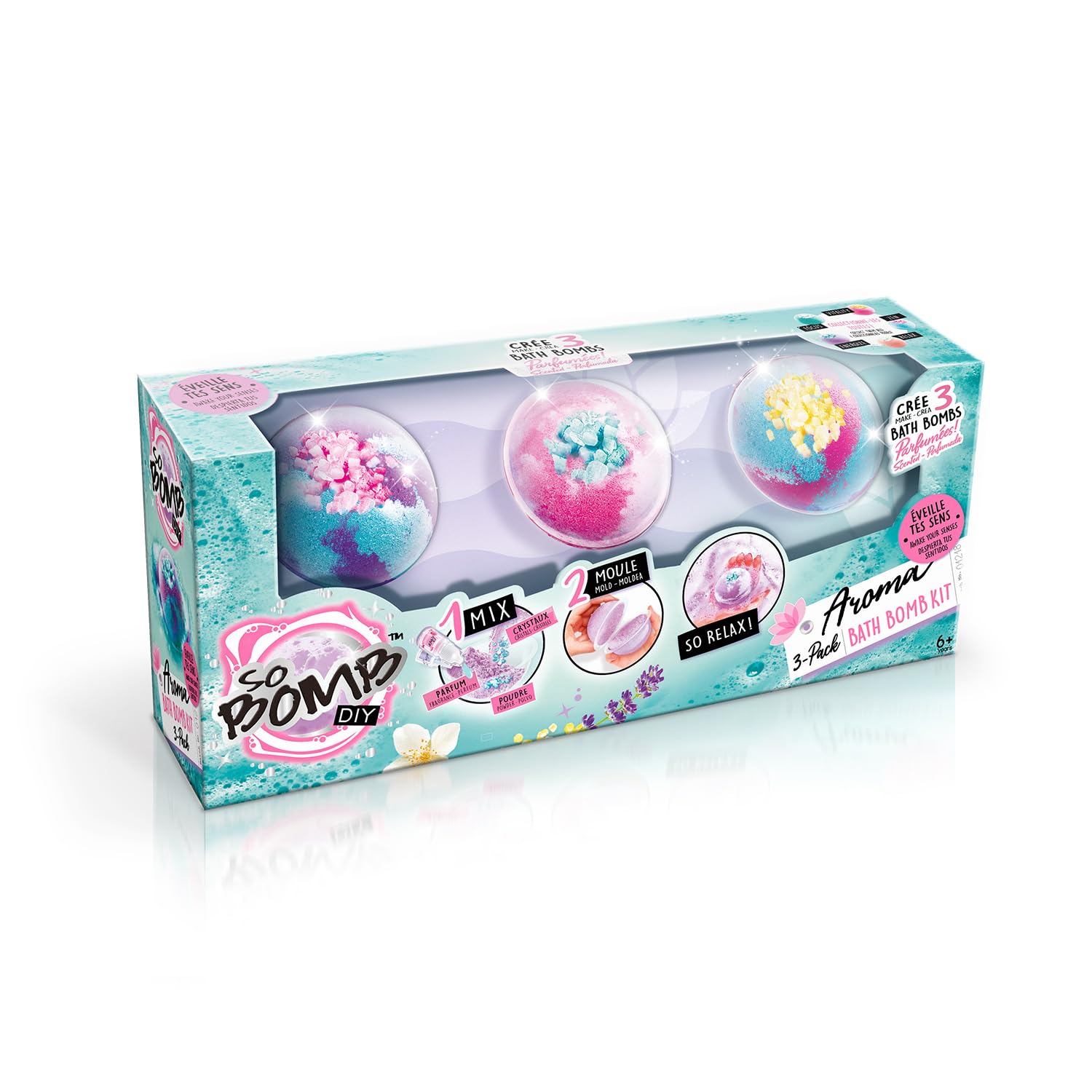 CANAL TOYS - So DIY - Kit pour creer 3 boules de bain effervescentes - Aromatherapie - So Bomb - Bath Bomb 3 Pack - BBD 039