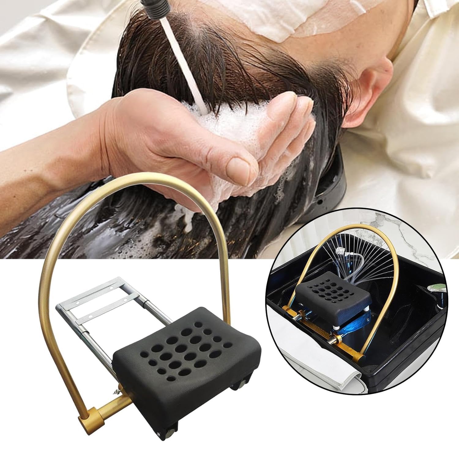 Stojak do cyrkulacji wody Head Spa z zestawem poduszek, sprzęt Head Spa, szampon pod prysznic do salonu fryzjerskiego, akcesoria do łóżek, sprzęt do masażu z pielęgnacją skóry głowy