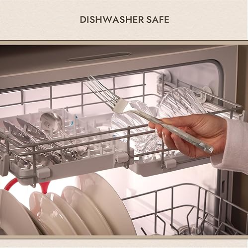 Miniatura 8 de Juego de cubiertos KINGSTONE, juego de 40 piezas de 1810 de acero inoxidable con mango cepillado, para cocina, hogar, fiesta, regalo de boda,