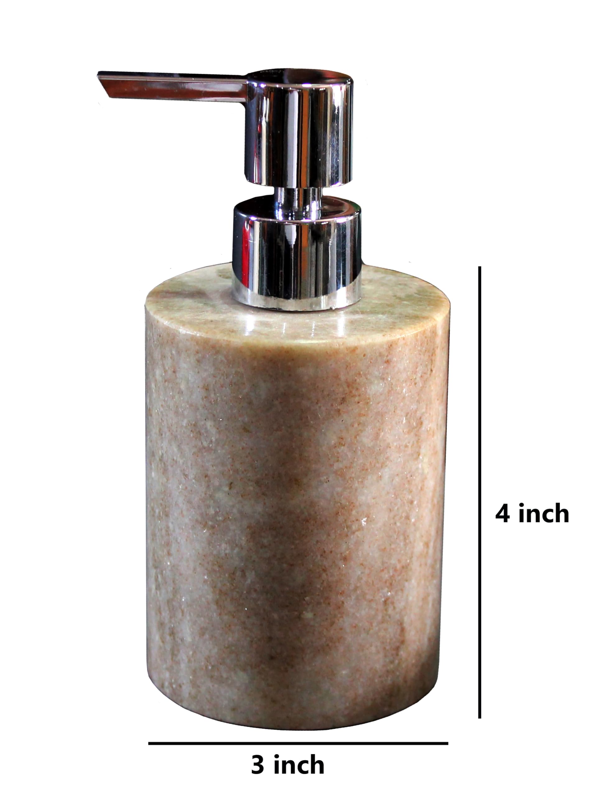 KLEO Soap Dispenser Lotion Dispenser - Made of Natural Stone - Luxury Bathroom Accessories Bath Set (Brownish) 2
