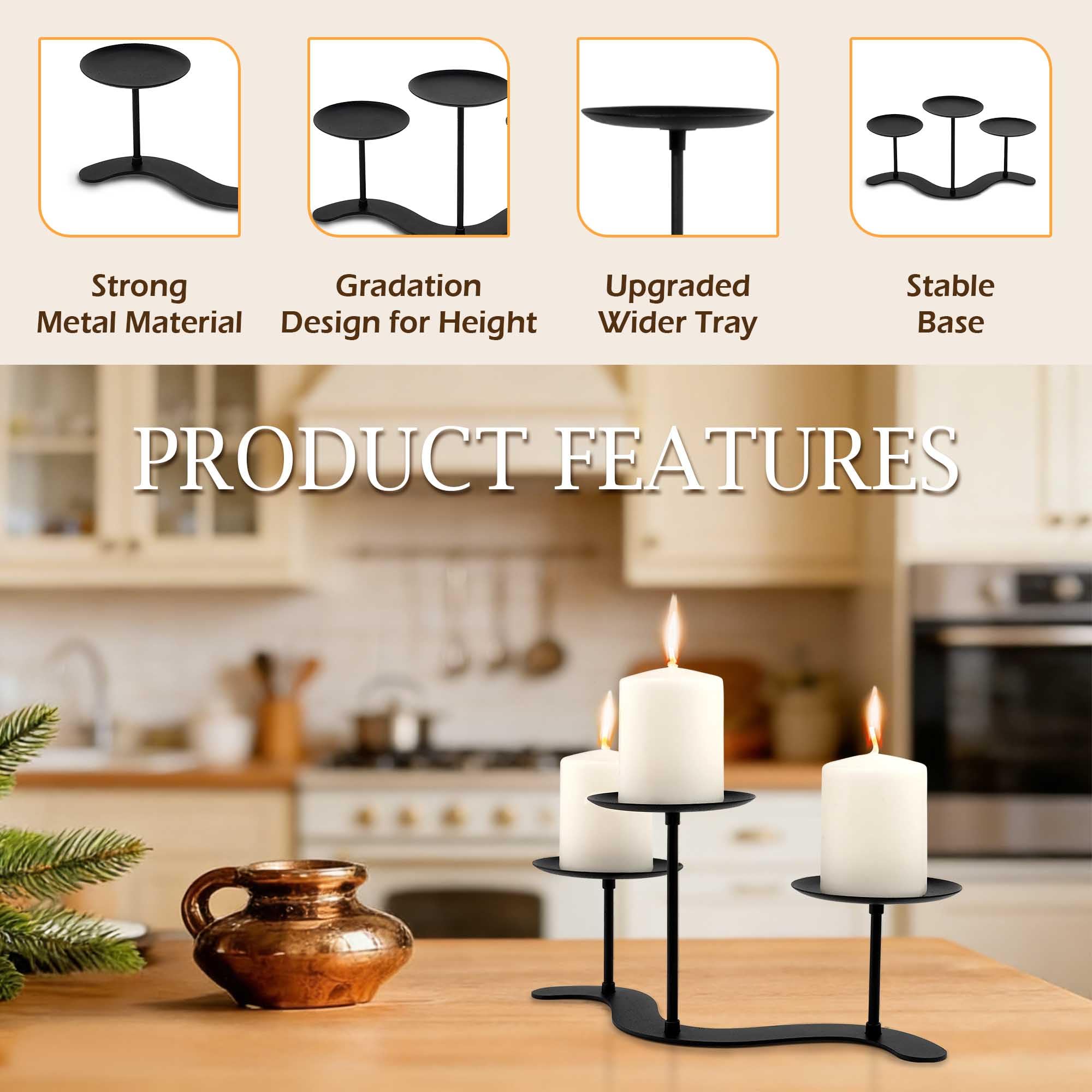 Amazon.co.jp: アイアンキャンドルホルダー暖炉:金属製燭台センター