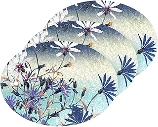 susiyo Blue Field Flowers Scrub Sponges Multi-Use Scrubbing Sponge for Cleaning Kitchen Washing Dishes & Bathroom (Set of 3)