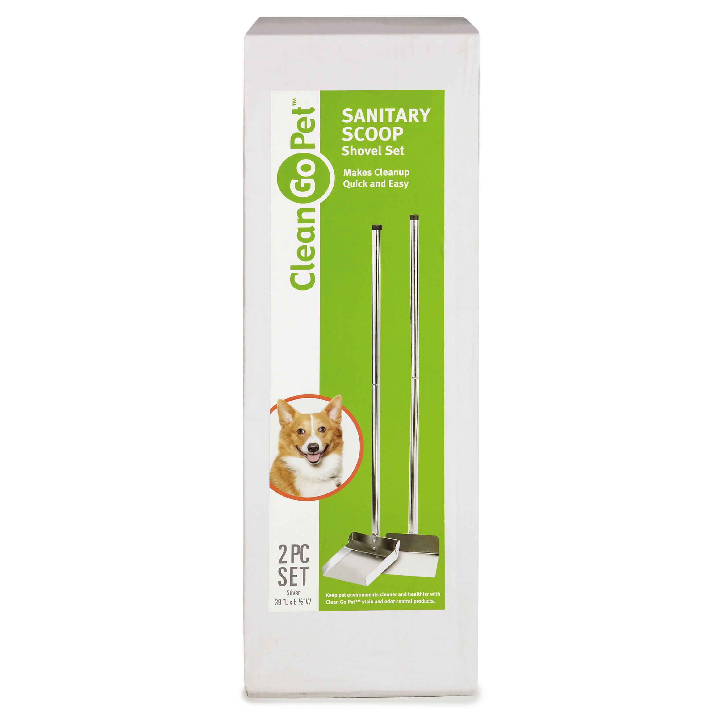Clean Go Mascota rake-Style sanitarias Perro Caca, Pala, Acero Cromado
