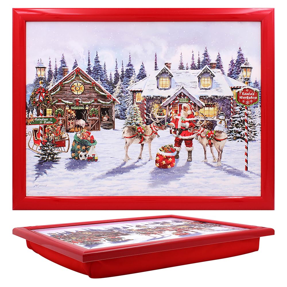 Cushioned Lap Tray - Santa and Reindeer Design