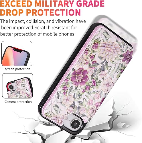 Miniatura 145 de UEEBAI Funda tipo cartera para iPhone 15 Pro Max con tarjetero, cubierta de cuero PU con soporte, bloqueo RFID, doble cierre magnético, relieve de