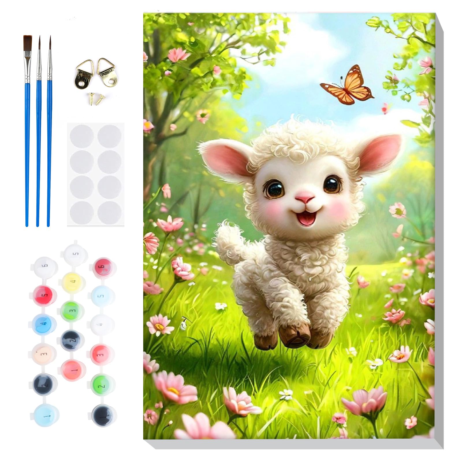 Lxmsja Pintar por Numeros Pato Adultos con Marco, DIY Cuadros para Pintar Pascua Colorear por Números Lienzos, Pintura Acrilica Manualidades Adulto Decoracion Hogar Pared 20x30cm — view 18