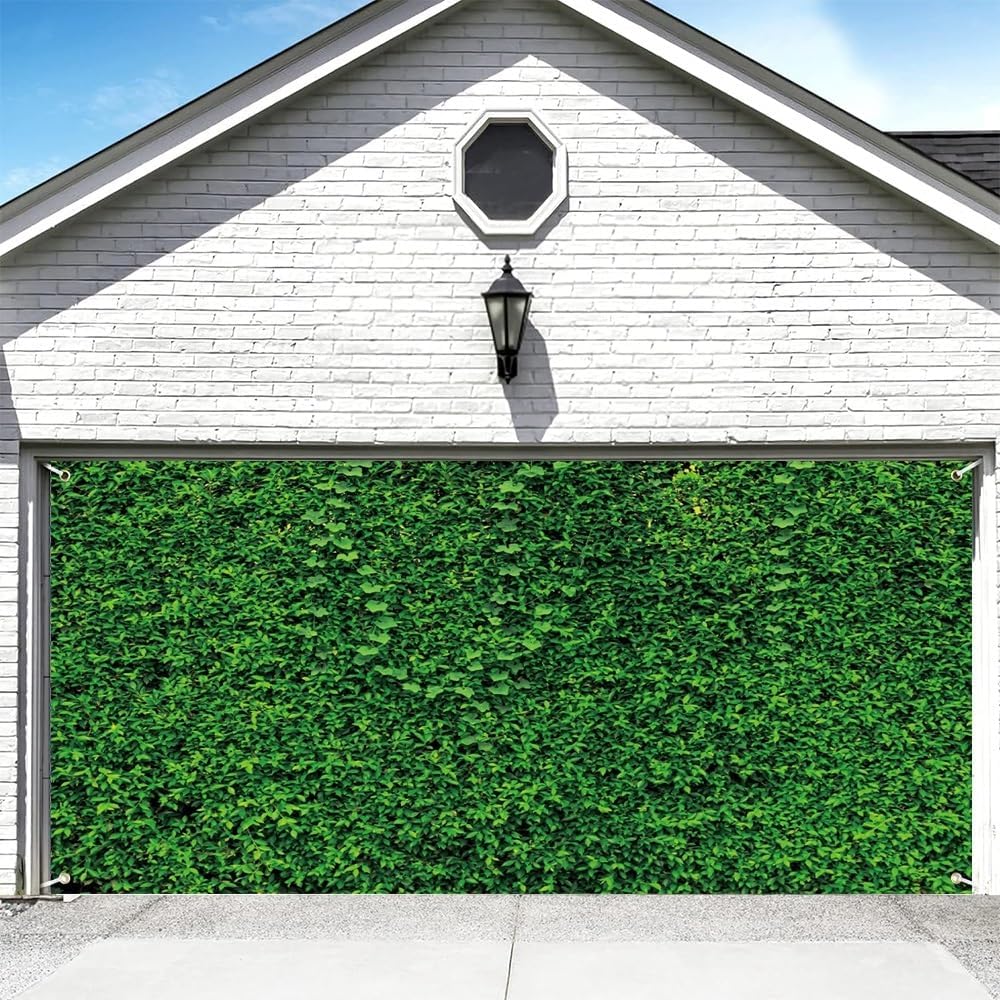 7x16ft Hawaiian Beach Reed Garage Door Cover Banner Hawaii Luau Party Aloha Luau Party Decorations Tiki Bar Photography Backdrop for Photoshoot Hawaiian Theme Tropical Beach Banner Supplies