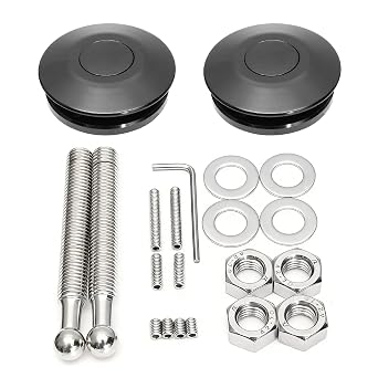 Hood Pins Quick Release Latch Lock Clip Push Button Kit 2.44in/62mm Dia.