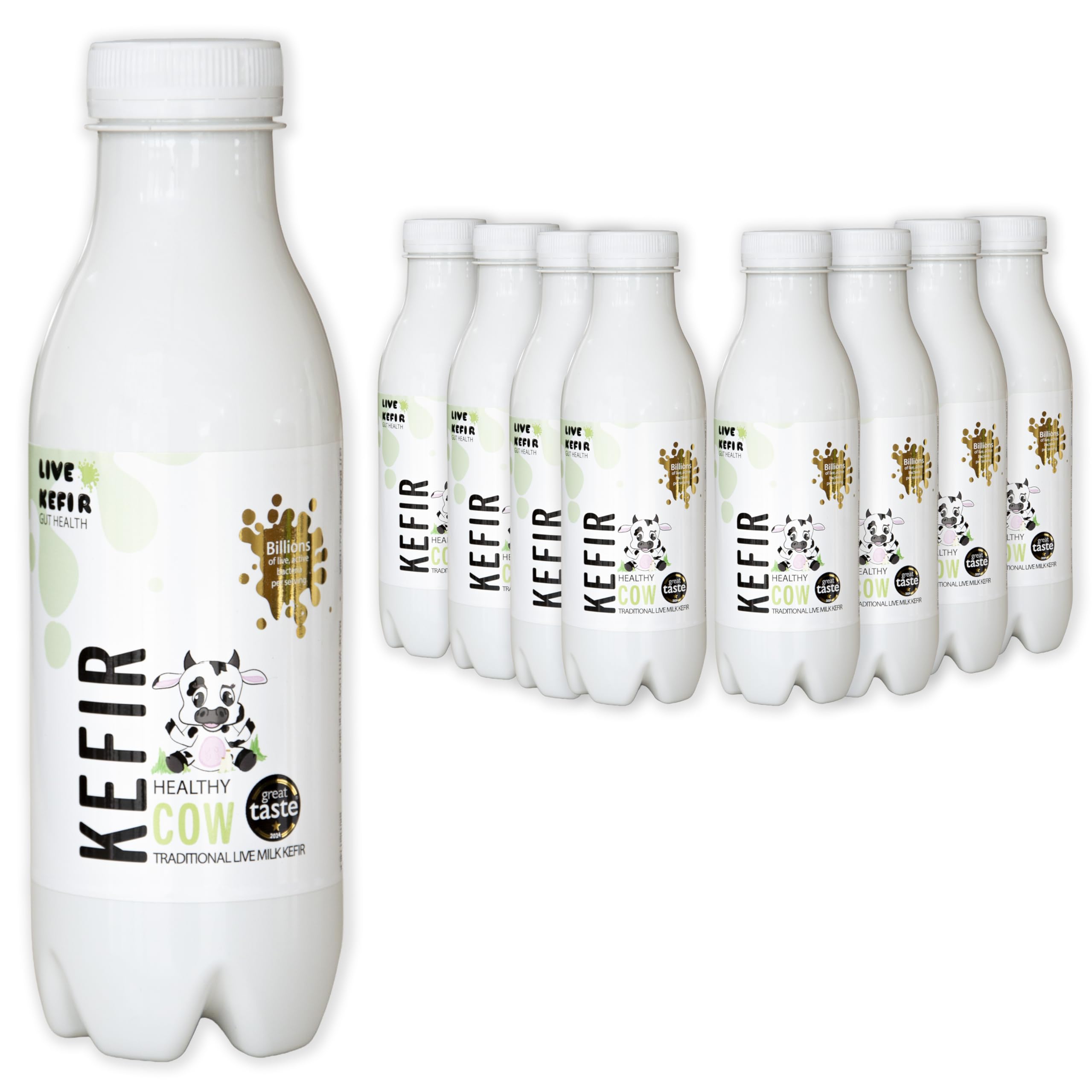 The Kings Of Kefir Live Kefir Gut Health, Healthy Cow Probiotic Kefir Milk Drink. Traditional, Naturally Made From Authentic Kefir Grains. Live Cultures, No Additives Or Added Sugars. 8 X 500Ml