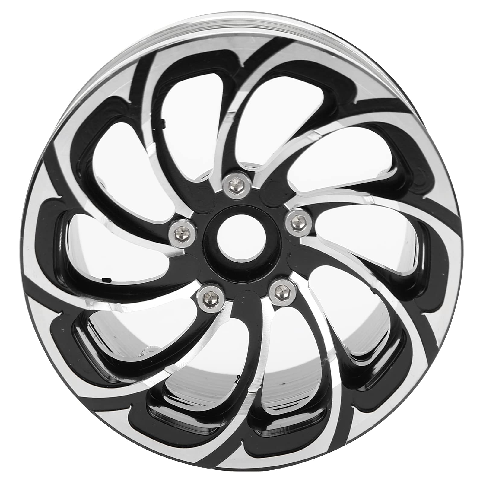 Obręcze Kół RC, Odporne na Zużycie, Trwałe Felgi ze Stopu Aluminium Beadlock z Blokadą, Nieprzywierające, Kompatybilne z Samochodami Gąsienicowymi RC w Skali 1/10(czarny)