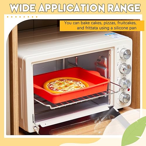 Miniatura 4 de Geetery Juego de 4 moldes cuadrados de silicona para tartas de brownies, molde antiadherente para hornear panecillos, arroz, pastel de lasaña