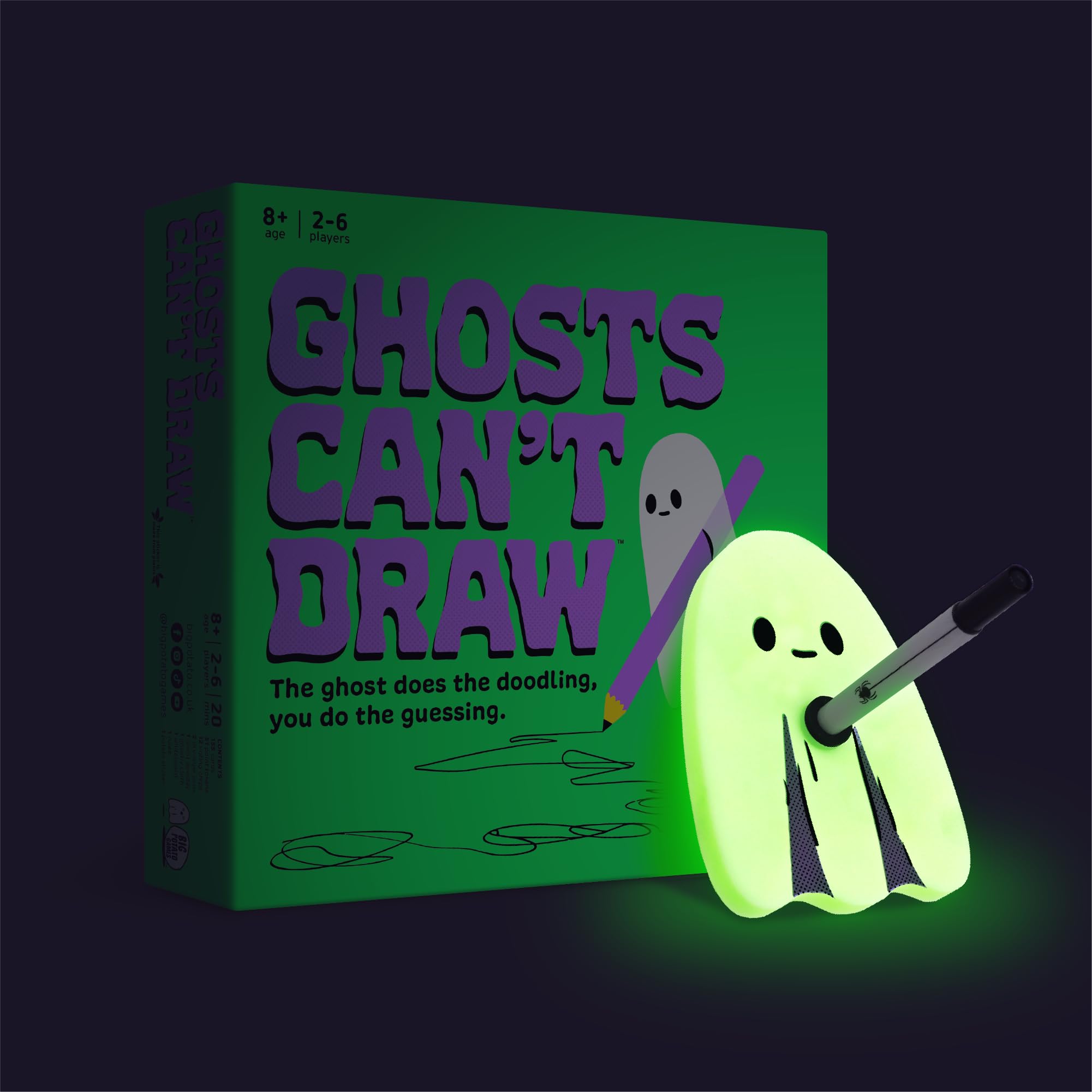 Ghosts Can't Draw – Jeu de société effrayant d'Halloween pour s'amuser en famille, jeu de dessin rapide et facile pour les enfants et les adultes, parfait pour les fêtes et les soirées Trick-or-Treat