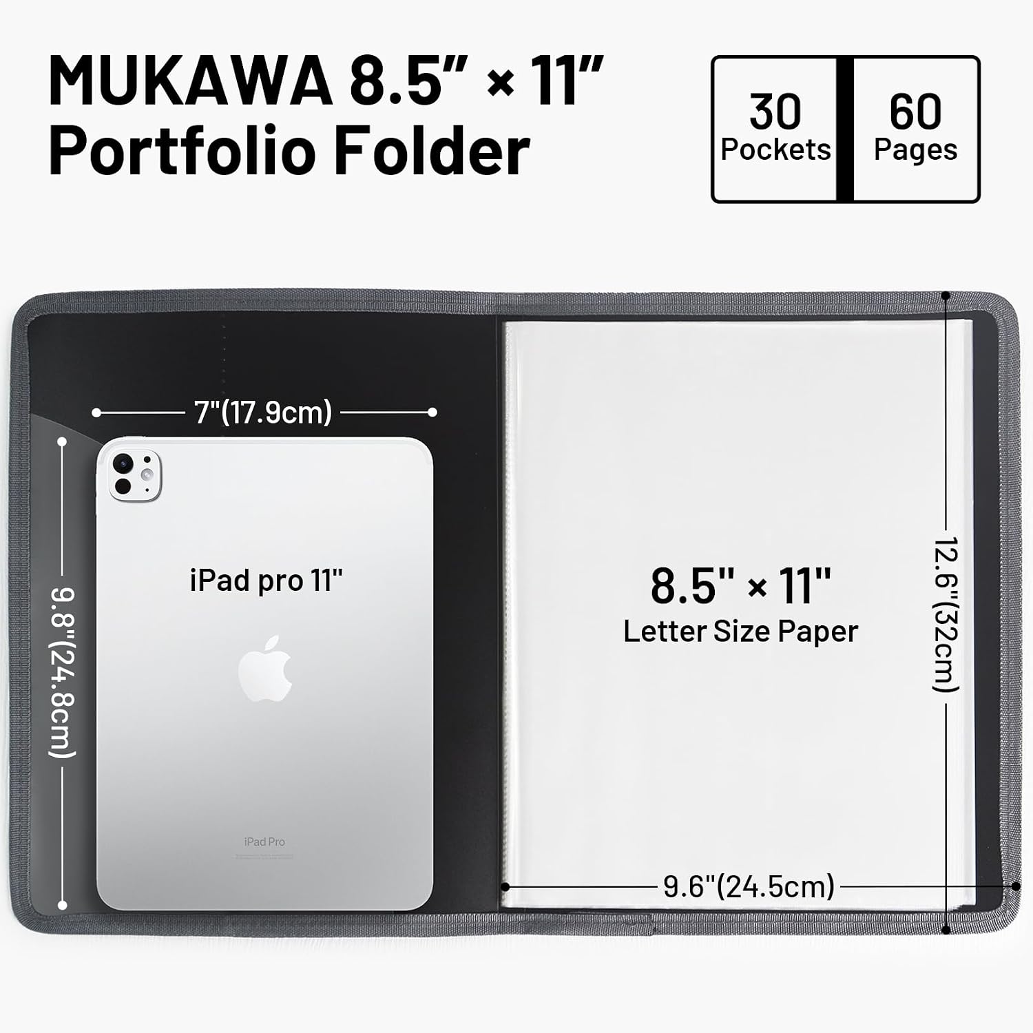 Mukawa 2-Pack Binder with Plastic Sleeves 30-Pocket, Display Book for 60 Pages, 8.5x11" Presentation Folders with Clear Sheet Protectors, Art Portfolio Binder for School & Office Document Organizer image 2