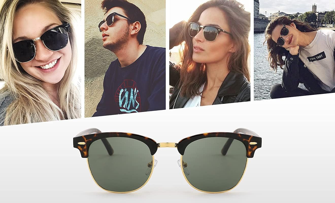 FEISEDY Sunglasses for Men Women Finish Semi-Rimless Frame Driving Sun glasses Mirror Lens 100% UV Blocking B2242 (3 Pack)