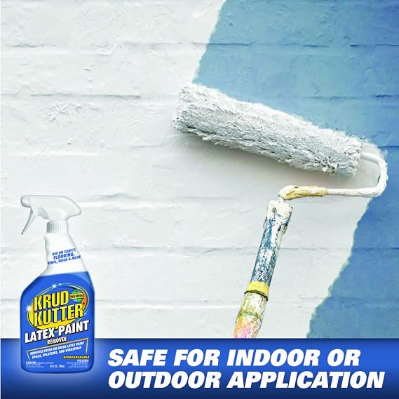 Krud Kutter Latex Paint Remover Spray, 24 oz, Removes Dried and Fresh Latex Paint from Floors, Tile, Wood and Hard Surfaces, Easy to Use Spray for Paint Cleanup and Surface Prep