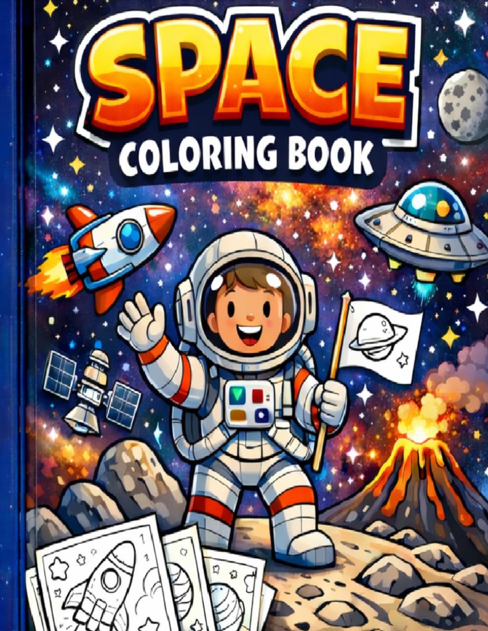 My First Space Coloring Book: Fun and Easy Outer Space Adventures with Astronauts, Rockets, Planets, and Cute Aliens | Ages 3–8