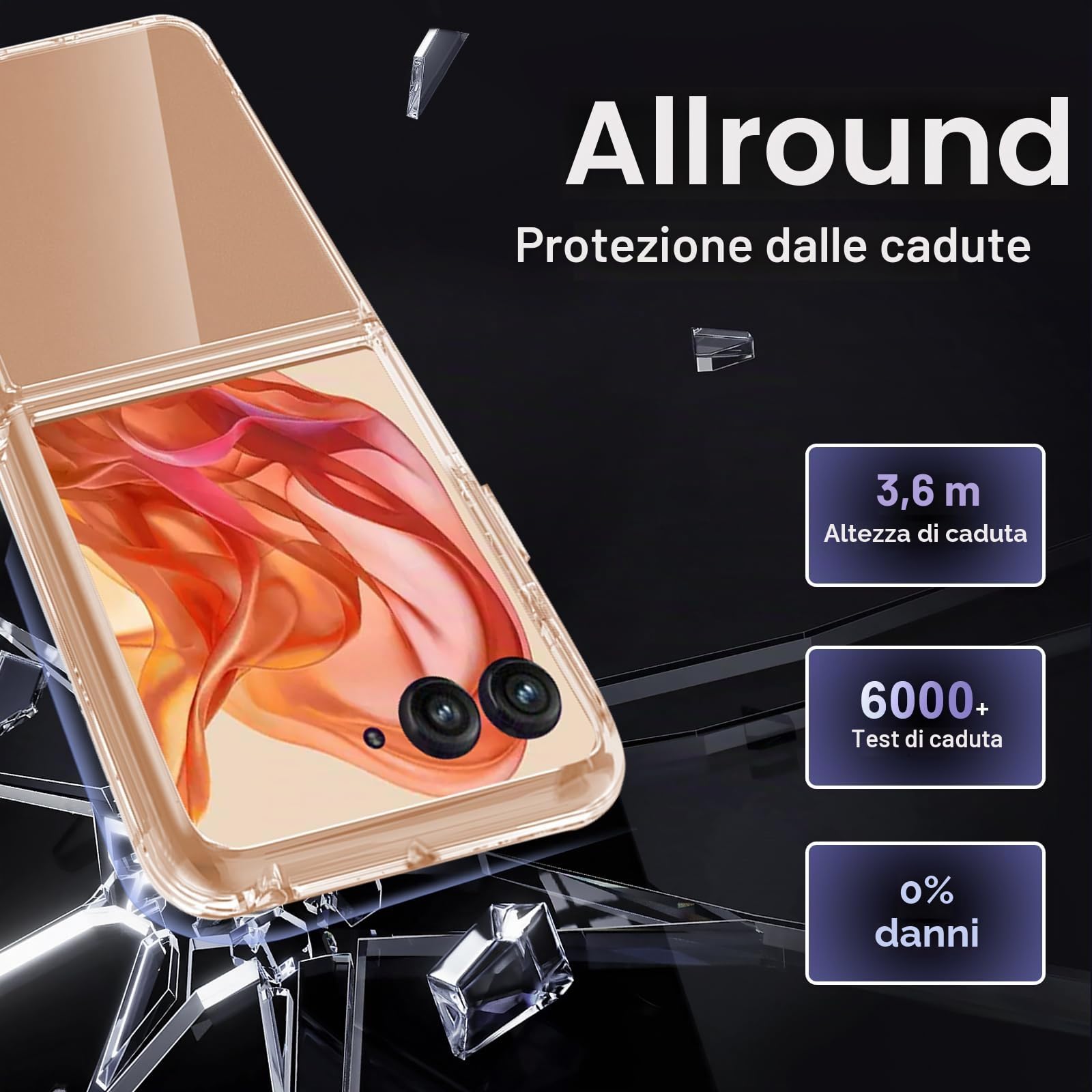 Custodia compatibile per Motorola Moto Razr 50 Cover Trasparente PC Protettiva in Silicone Case