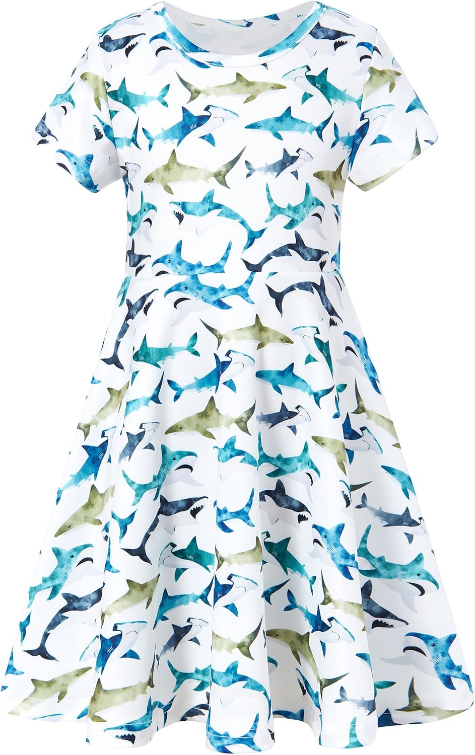 ALISISTER Little Girls Dress Short Sleeve Toddler Summer Sundress 2-9T