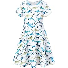 ALISISTER Little Girls Dress Short Sleeve Toddler Summer Sundress Size 4-9