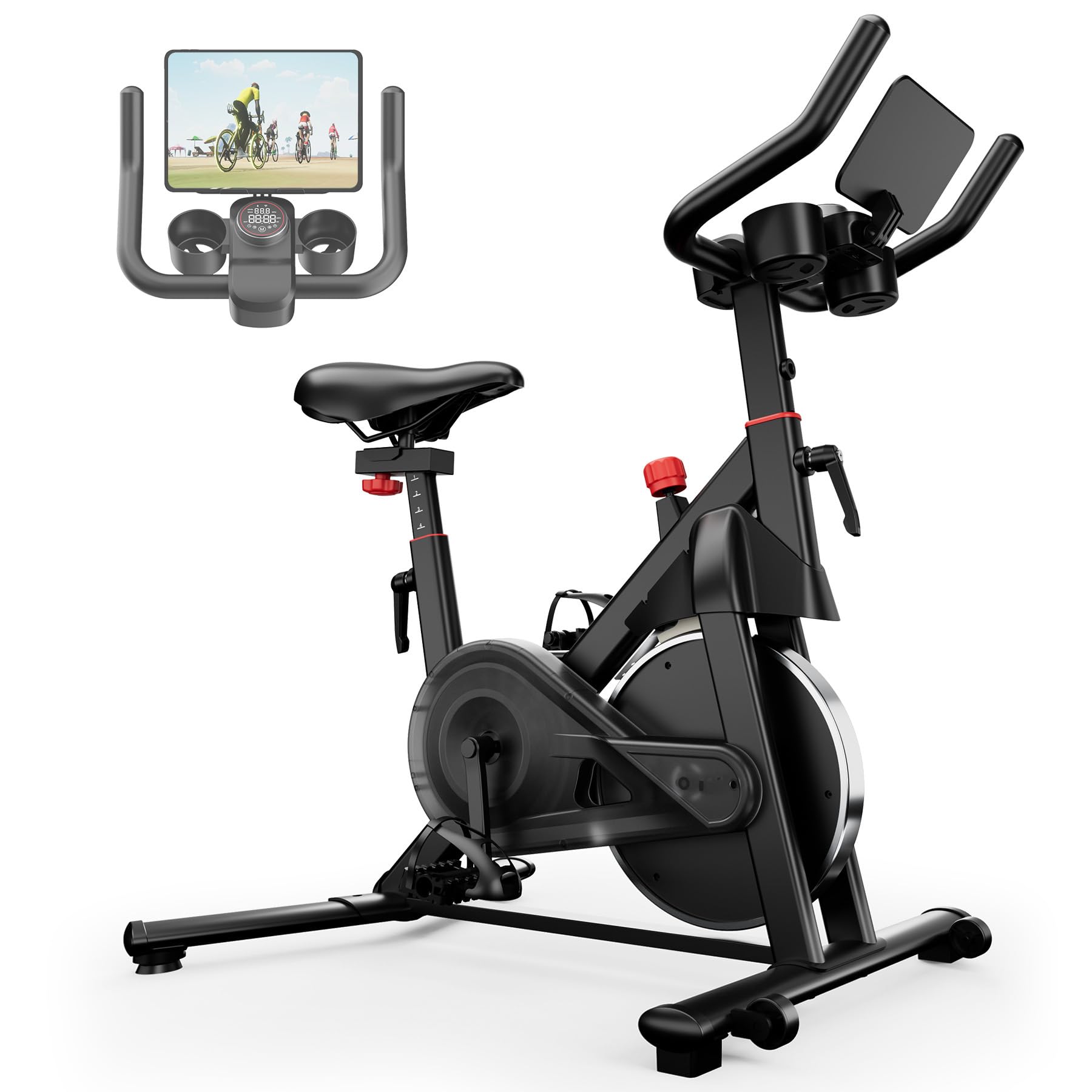 Superun Vélo d'Appartement 32 Niveaux Résistance Magnétique Connecté APP Charge Max 136KG