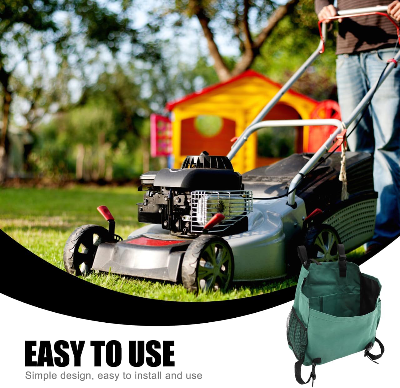 Ciieeo Adjustable Lawn Mower Storage Bag Large Capacity Oxford Fabric Organizer with Detachable Design for Garden Tractor Accessories