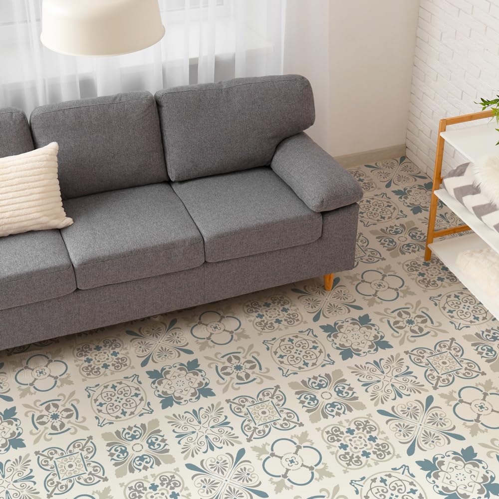 RE-COVERTILES - Stencil per Pittura e Decorazione | Flessibili Lavabili e Riutilizzabili | per Pareti, Pavimenti e Mobili | Set 9pz 15x15 cm