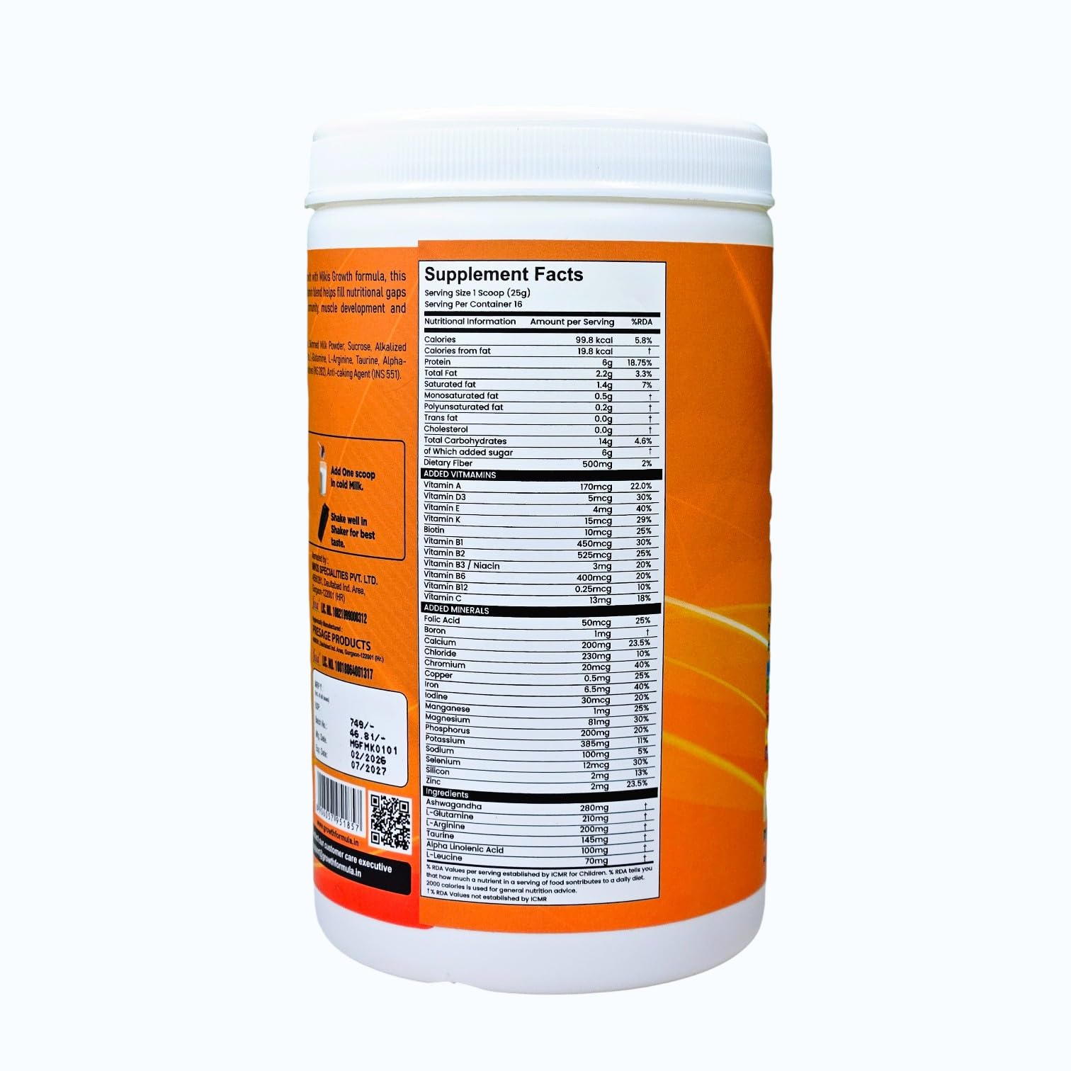 Mikis Growth Formula Kids Nutrition Drink Powder for 7-12 Years | 6g Protein | 27 Vitamins & Minerals (400 GM, VANILLA) 2