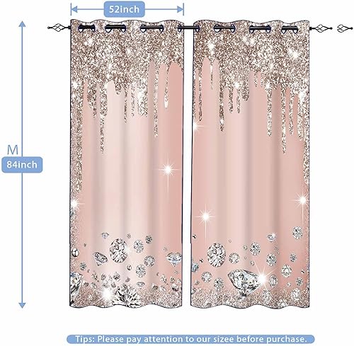 Miniatura 9 de MIZSYE Cortinas de diamantes brillantes plateados, brillantes, decoración de pared, inspiración, cortinas opacas para dormitorios, salas de estar,