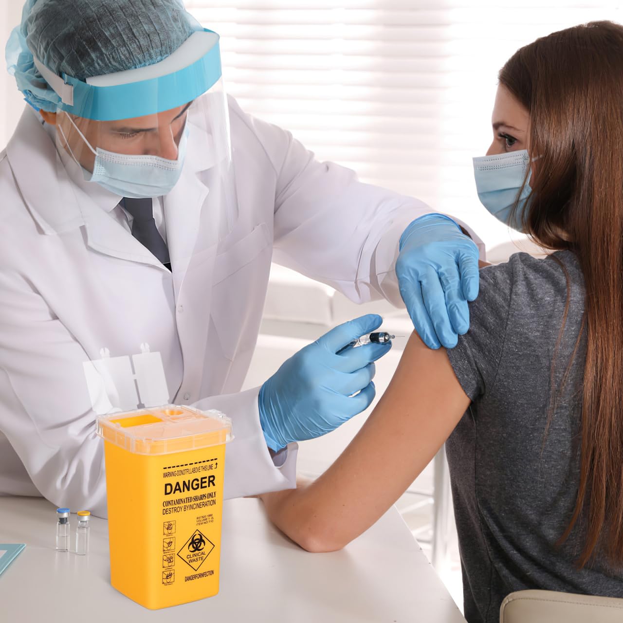 Serbatoio di scarico per cannule Medibox 1 litro giallo 5 pezzi