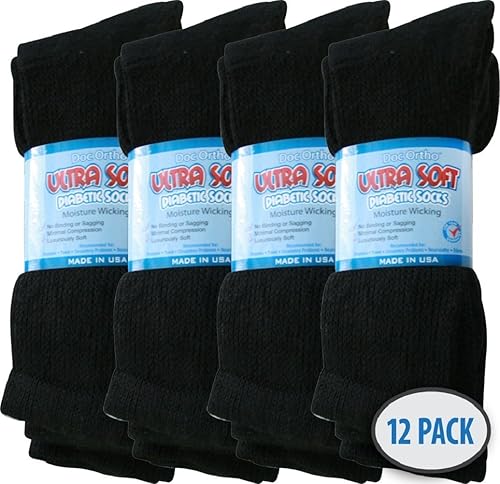 Miniatura 5 de Doc OrthoUltra suave Loose Fit Diabéticos Calcetines, 12pares, 14Crew, Blanco