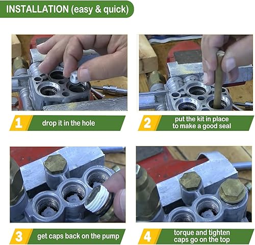 Miniatura 5 de Kit de válvula de retención/AR2233 Kit de válvula de repuesto para lavadora a presión AR Annovi Reverberi RMW y Rmv, repuesto para Mi-T-M 70-0409,
