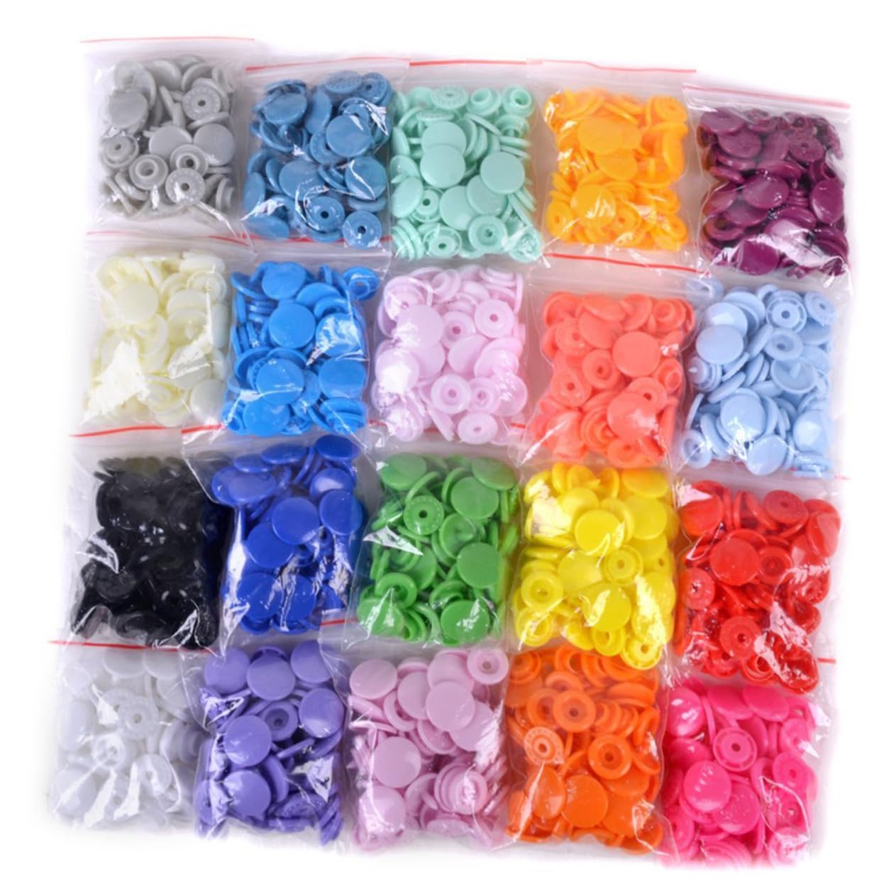Kit de Alicates para Sujetadores 300 Botones de Plástico T5 en 20 Colores, Duradero y Fácil de Usar para Costura y Proyectos DIY