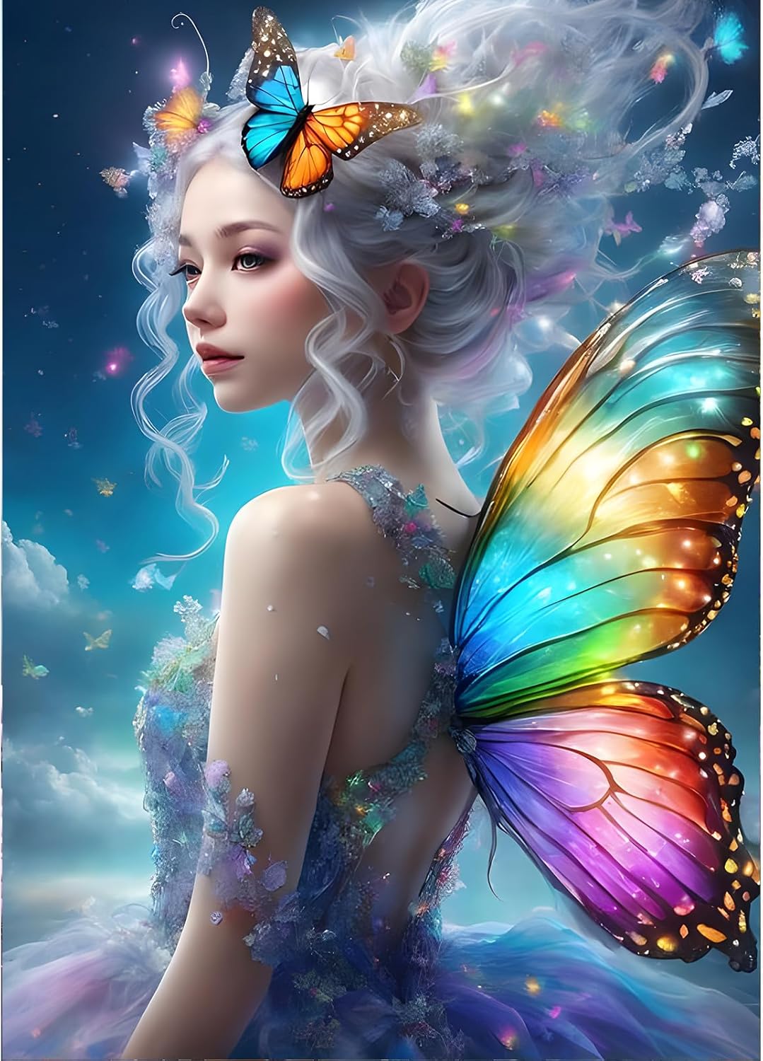 Peinture de Diamant - Papillon Arc-en-Ciel Féerique