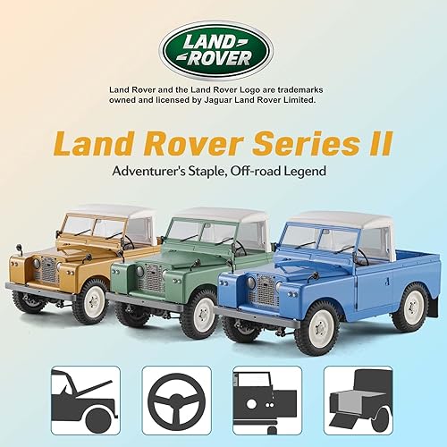 Miniatura 2 de WOWRC FMS 112 Land Rover Series II RC Car, camionetas RC Crawler y furgonetas y convertibles 3 en 1 con transmisión de 2 velocidades, tracción en