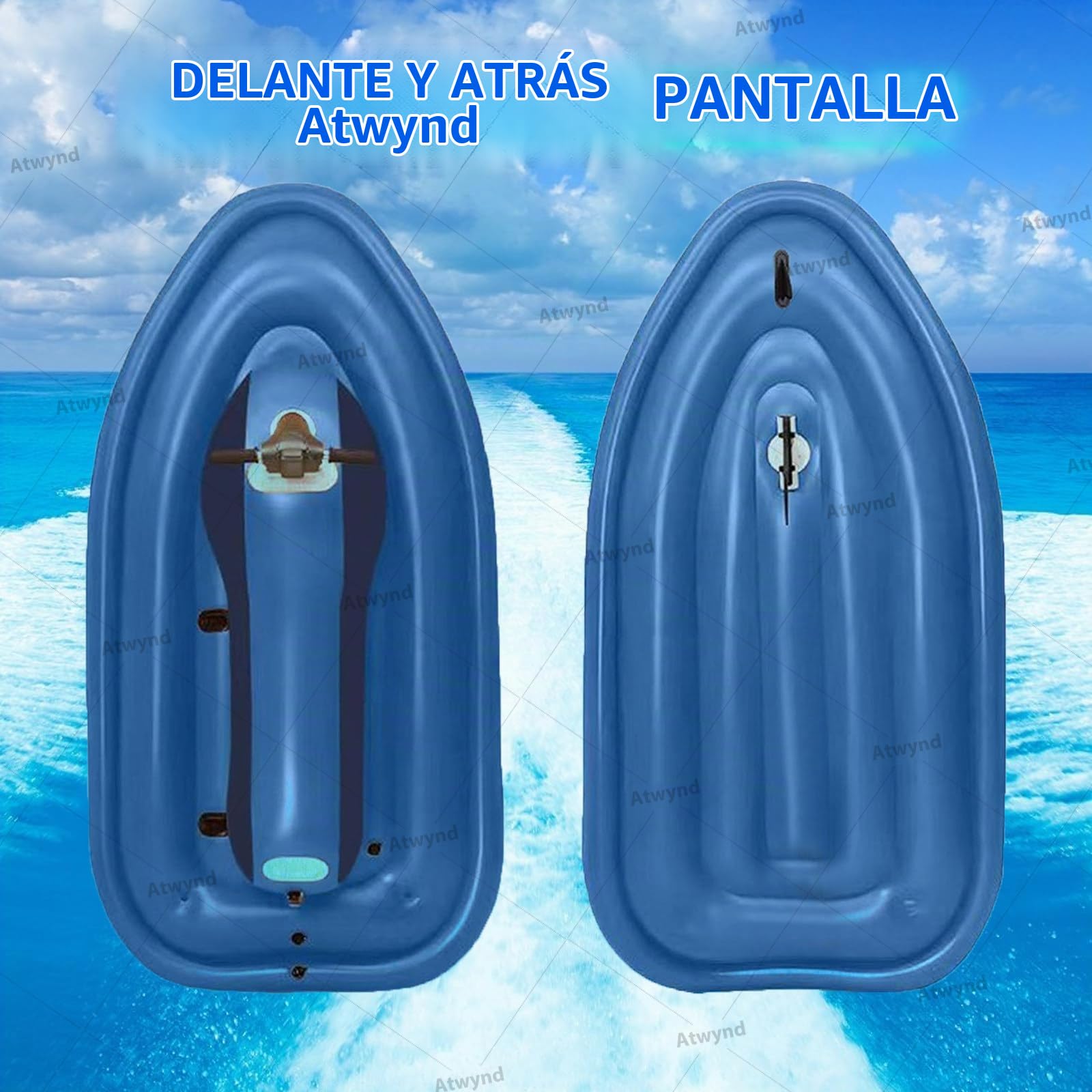 Moto Acuática Plegable con Motor, Lancha Motora Eléctrica para 2 Personas para Adultos y Niños, Lancha Motora Inflable Plegable, Ideal para Snorkel, Buceo y Actividades en El Océano Nothruster