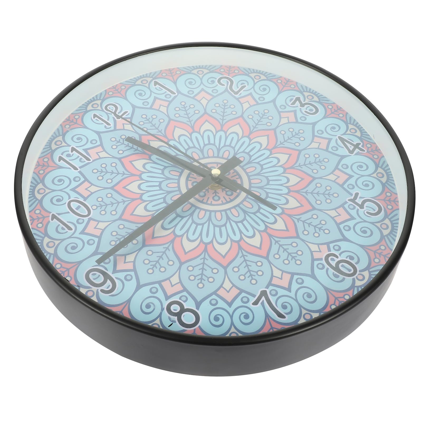 Horloge murale silencieuse mandala bleu iplusmile facile a lire