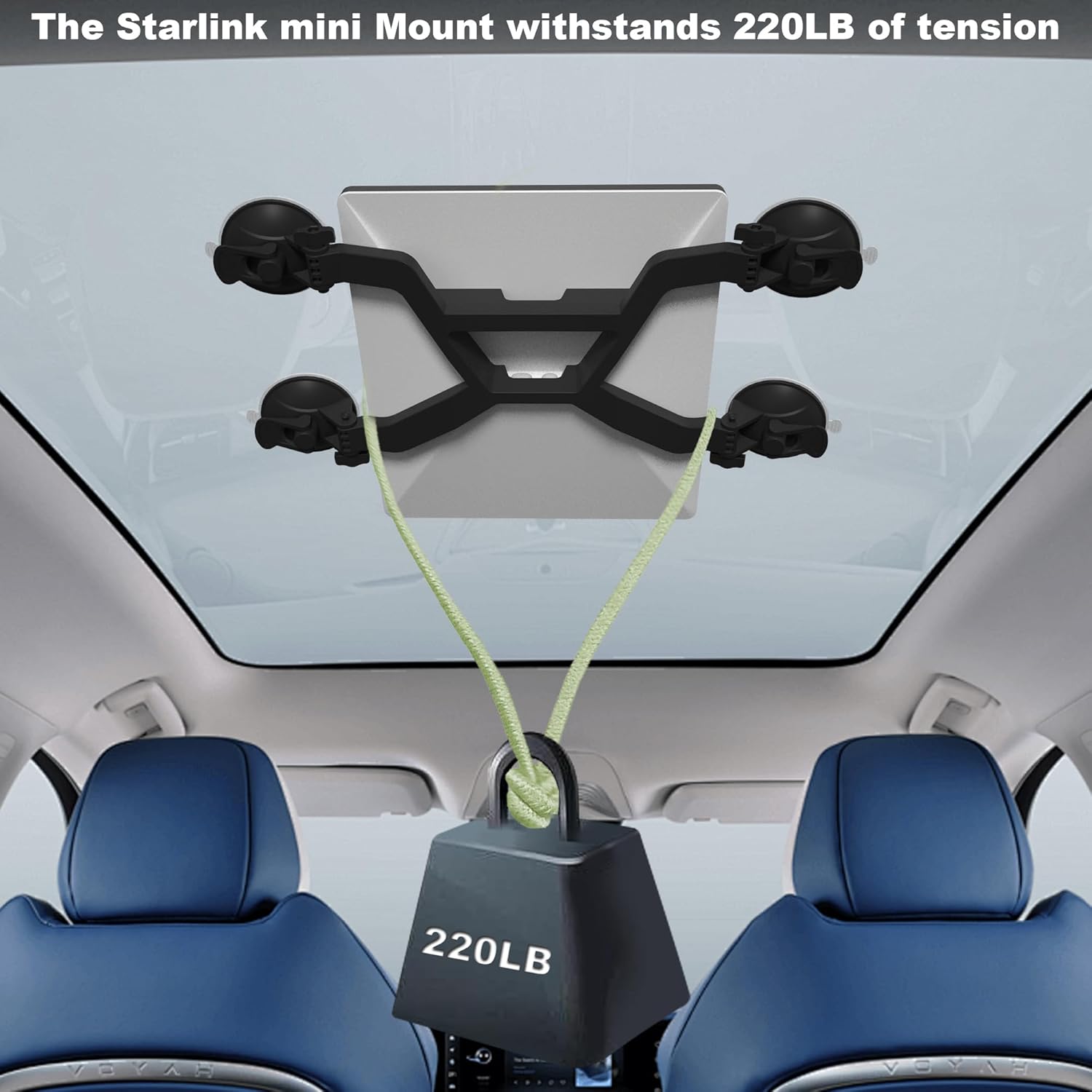 Starlink Mini Mount for Car, Suction Cup Mount 360° Adjustable - Compatible with Starlink Mini Roof/Windshield/Sunroof - Secure & Stable Satellite Signal for RV, Boat, SUV, Van Road Trips (Black)