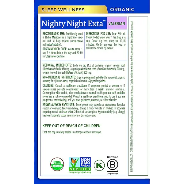 TRADITIONAL MEDICINALS Organic Nighty Night Valerian Tea, 16 CT 11